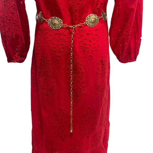 Vonmelli Concho Chain Belt Gold Western Cowgirl Boho Festival Y2K NWT - Picture 4 of 7